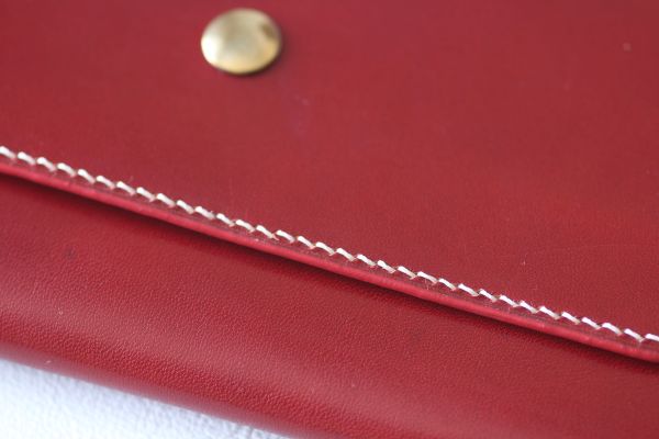 Кошелек большой женский из кожи аванкорпо цвет карамель и клюква